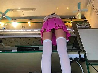 I love how this sexy virgin spreads legs unaware of hidden camera