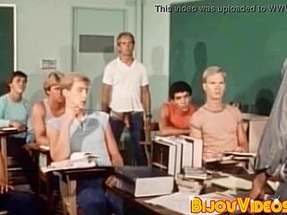 vintage gay studs pound bareback until hot cum spills everywhere