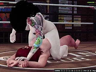 3D game with a catfight and oral sex between two female fighters Draka II and Rockie II