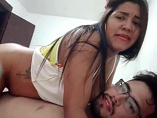 So rich is my mother-in-law, I fuck her hard with handjob and cum on ass.