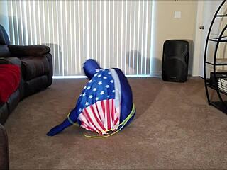 Seductress Drains Superhero with Big Tits Blowjob and Cumshot!