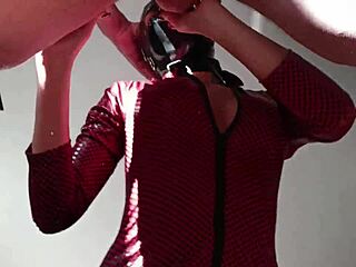 Milf in Leather Catsuit and Boots Fucked Hard with Cum on Tits