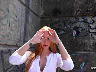 whoa, ginger kiara with big tits picked up for street casting bang! 🔥