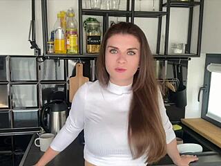 Horny stepmother reveals massive dick to stepson in hotel room