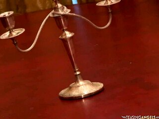 Kinky maid loves cleaning something other than rooms with double penetration and cum on ass.