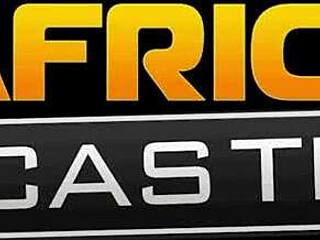 Ebony Teen 18+ with Perfect Tits Slurps Cock at Casting.