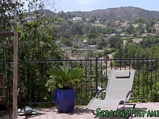 Stepfamily MILF and teen 18+ enjoy foursome with cum in mouth.