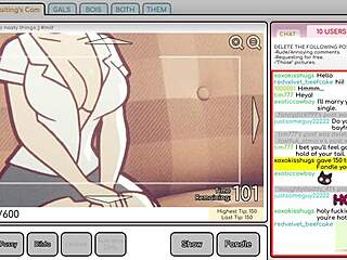 Nicole In Risky Job Hentai Game Masturbates While Exposing Big Tits.