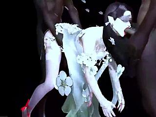 Hey, how do two BBCs slam that big-boobs chick in 3D?