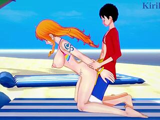 Nami, Nefertari Vivi, and Monkey D Luffy in Wild One Piece Hentai Sex