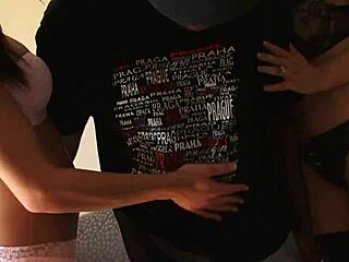 housewife shares big black cock in amateur threesome