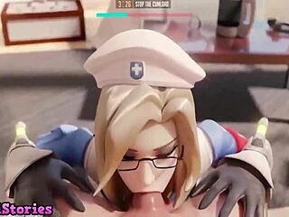 teen plays in 3d hentai game with hardcore elements