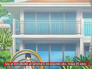 Mom visits family in asian hentai setting