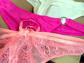 Asian ladyboy teases with new thong in store