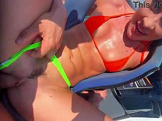 blonde getting drilled on a jetski