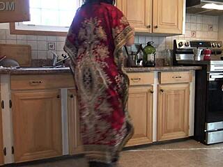 turkish stepmom stunned by stepson licking cum from pussy