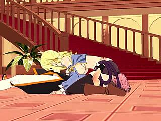 I watch Lucy and Natsu in Fairy Tail hentai, giving blowjobs and handjobs until cumshot.