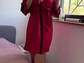 blonde girl plays solo by the window with toys