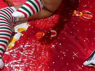 Christmas Day Indian Masturbation in Latin Lingerie Defies All Rules!