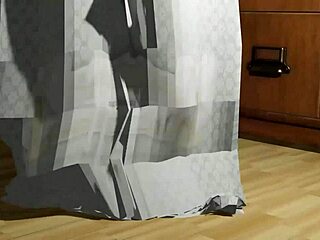 Anime woman enjoys a steamy bath in Japanese public sento