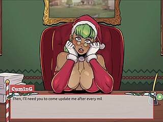 What secret does Claus have in store for this naughty elf and sexy Santa wife in the Xmas hentai game episode one