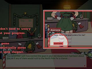 What secret does Claus have in store for this naughty elf and sexy Santa wife in the Xmas hentai game episode one