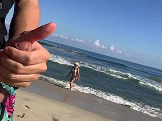 i caught two unknown girls watching me jerk off on the beach, so i asked for help