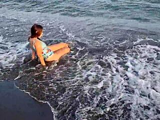 anaduro12 gets naughty on the beach with teen amateurs