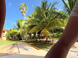 Mini bikini beauty strips at beer pong Youtube party. Watch her wild game!