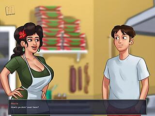 Detailed scenes from summertime saga episode 163 in anime style