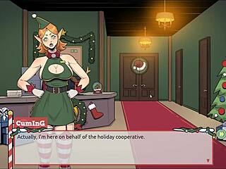 What secret does Claus have in store for this naughty elf and sexy Santa wife in the Xmas hentai game episode one