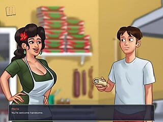 Detailed scenes from summertime saga episode 163 in anime style