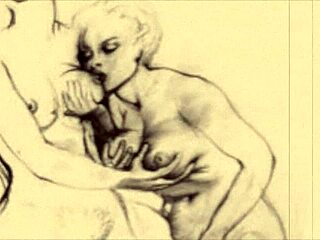 Vintage erotic drawings from antique cartoons and hentai