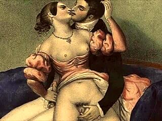 Story of vintage erotic cartoon illustration