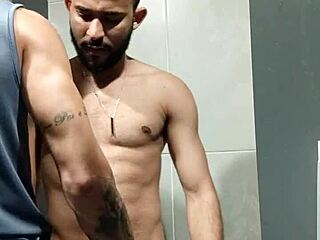 That guy stared at me in the gym, so I took him to the bathroom and made him suck my cock.