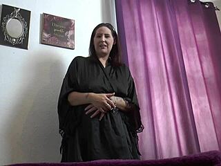 step-son shows hard morning cock to bbw mom