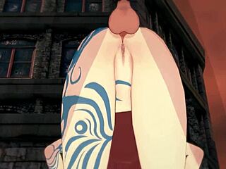 suggestive sex with tattooed lilith in 3d hentai animation featuring doggystyle and hardcore action