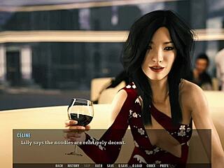 Intense footjob in restaurant during sex scene