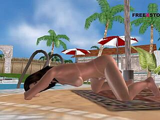 Cute girl in 3D cartoon gets fingered while rubbing pussy