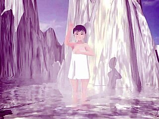 I tried mixed bathing with anime girl Leo in a remote hot spring without towel.