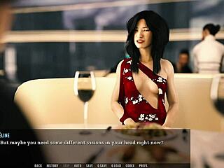 Intense footjob in restaurant during sex scene