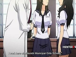 Old Teacher Seduces Naive Lesbian Students into Straight Action at HentaiX99
