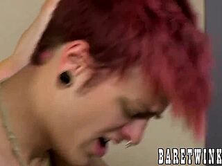 Skinny Twink Takes Big Cock Bareback For Huge Facial