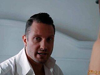 petite blonde teases opponents lawyer with pussy licking and handjob