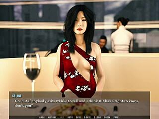 Intense footjob in restaurant during sex scene