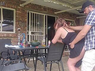 Neighbor's Wife Cheats With Intense Upskirt Sex While Husband Works