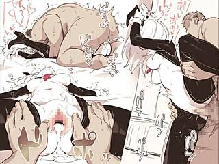 Intriguing hentai compilation with ebony babes, big tits, blowjobs, femdom, fingering, and gay scenes.