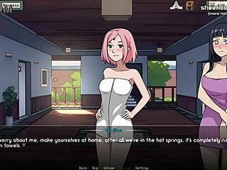 Intense blowjob and anal threesome with sakura and hinata