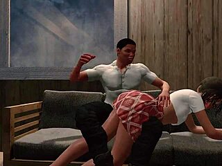 Jack And Emma Spanked In Paradise