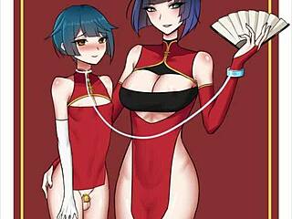 Intriguing hentai compilation with ebony babes, big tits, blowjobs, femdom, fingering, and gay scenes.